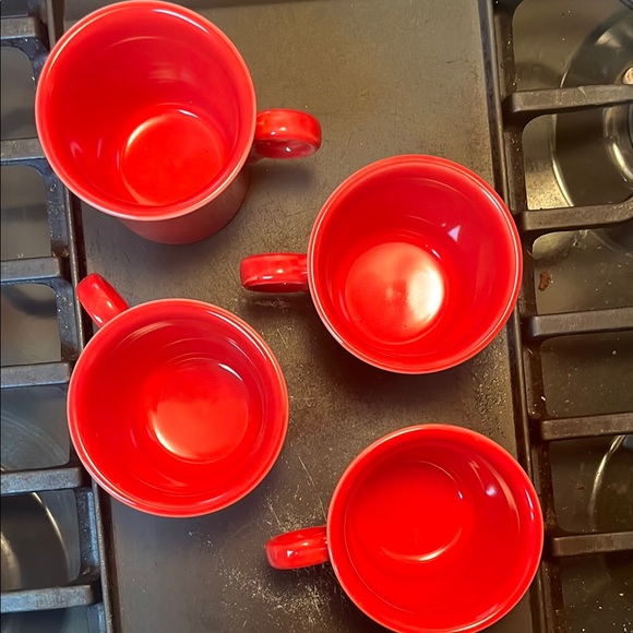 Set of 4 new Fiestaware Red Dining Mugs Classic Style - Picture 7 of 10